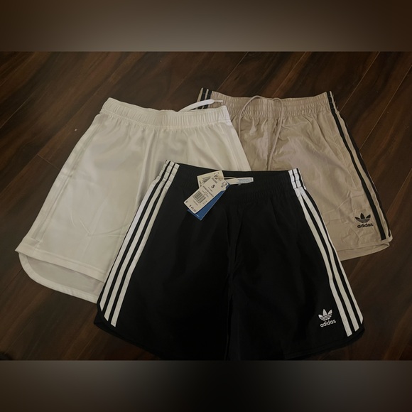 Adidas athletic Shorts bundle in Black, White, and Tan - Picture 1 of 4